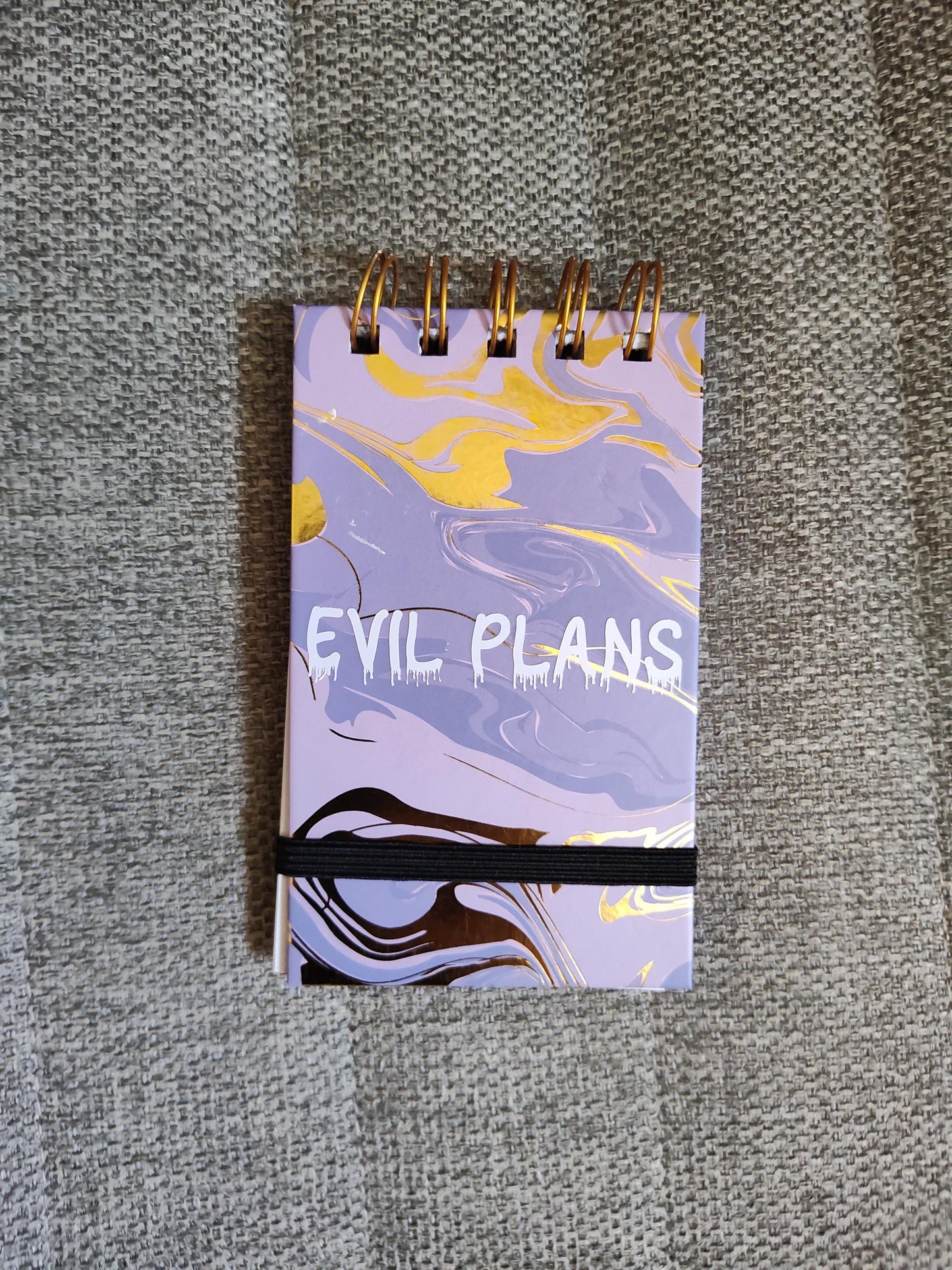 Evil Plans Pocket Sized Spiral Notepad - Small Goth Notebook, Dark Humor Office Supplies, Planner Pad, Stationary