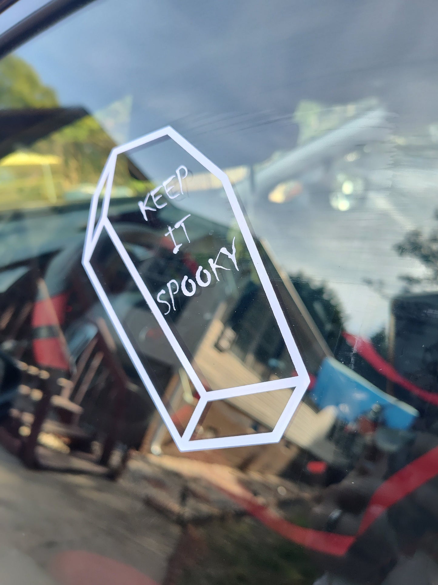 Keep It Spooky Decal - Vinyl Car - Waterproof Sticker for Windows, Bumpers Laptops - Durable Weatherproof Goth Car Accessories