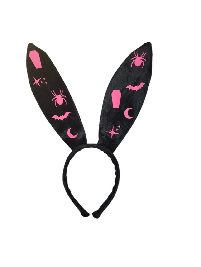 Goth Bunny Ears - Gothic Icons Bunny Ears - Dark Aesthetic Rabbit Ears for Cosplay & Alt Fashion