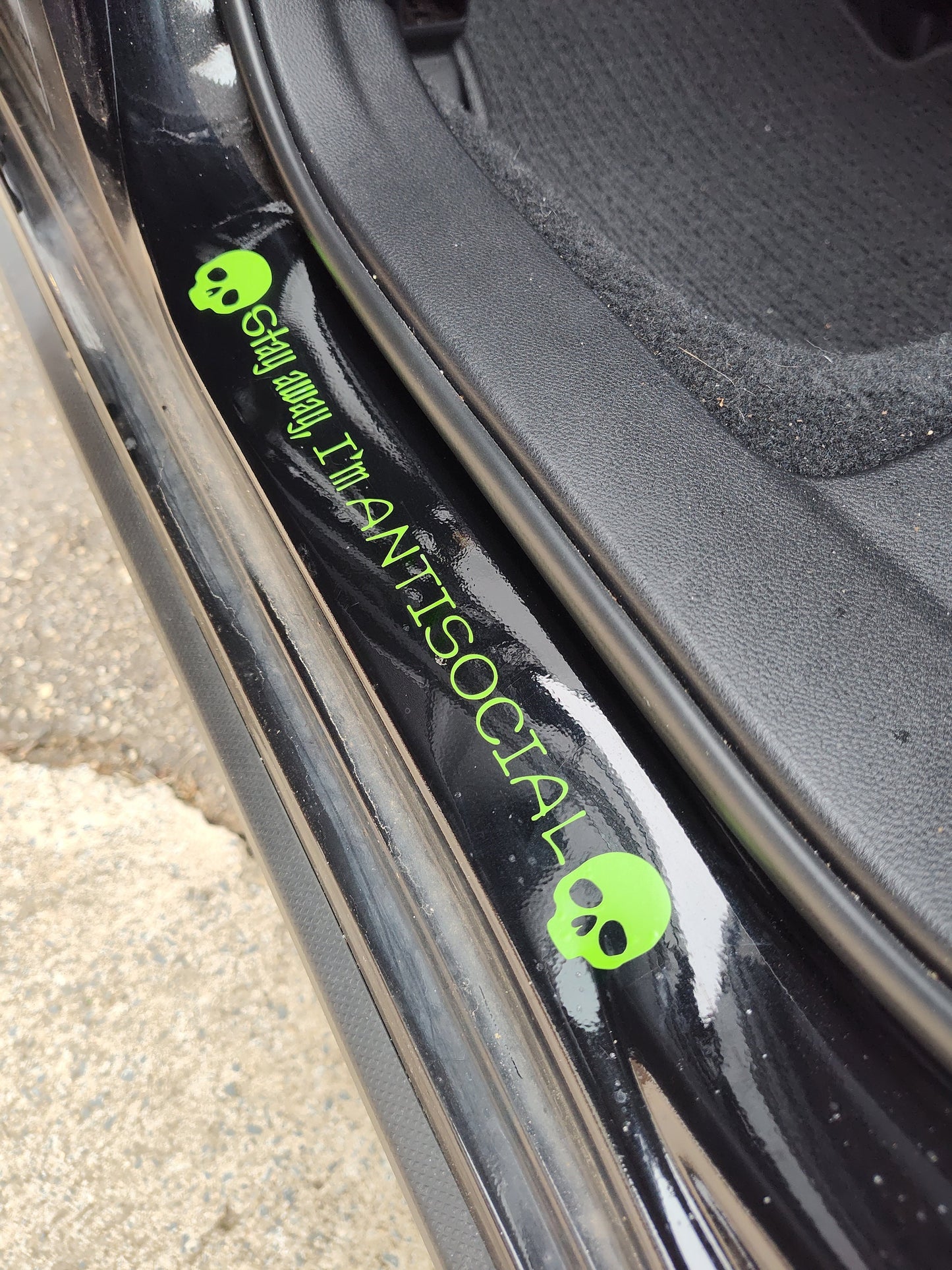 Stay Away, I'm Antisocial Decal - Vinyl Car - Waterproof Sticker for Windows, Bumpers Laptops - Durable Weatherproof Goth Car Accessories