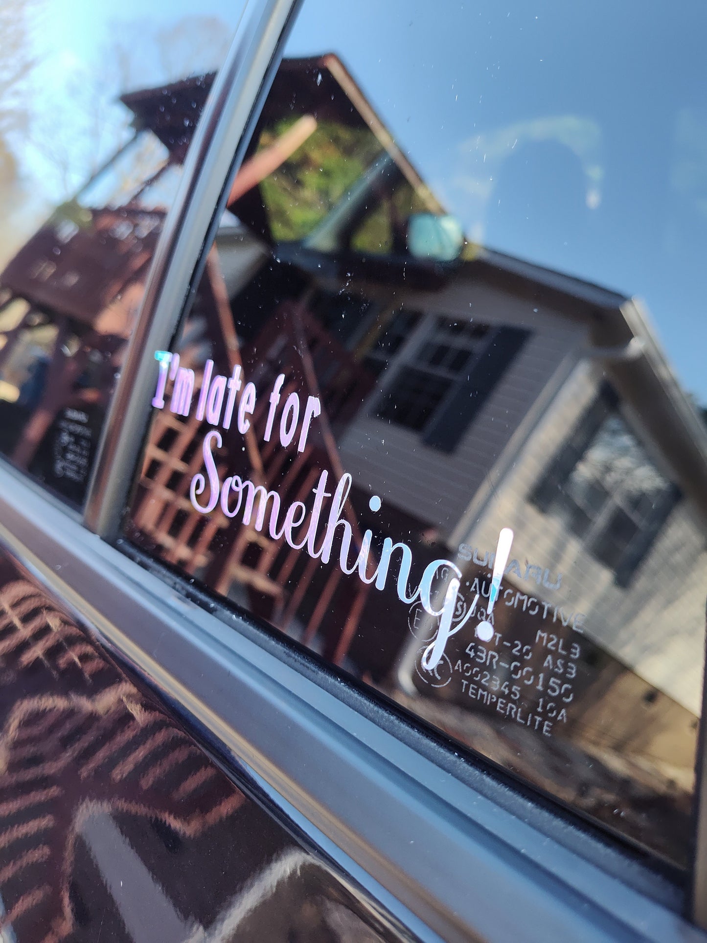 I'm Late For Something Decal - Vinyl Car - Waterproof Sticker for Windows, Bumpers Laptops - Durable Weatherproof Car Accessories