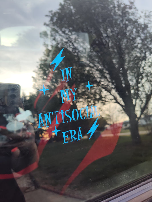 In My Antisocial Era Decal - Vinyl Car - Waterproof Sticker for Windows, Bumpers Laptops - Durable Weatherproof Goth Sticker