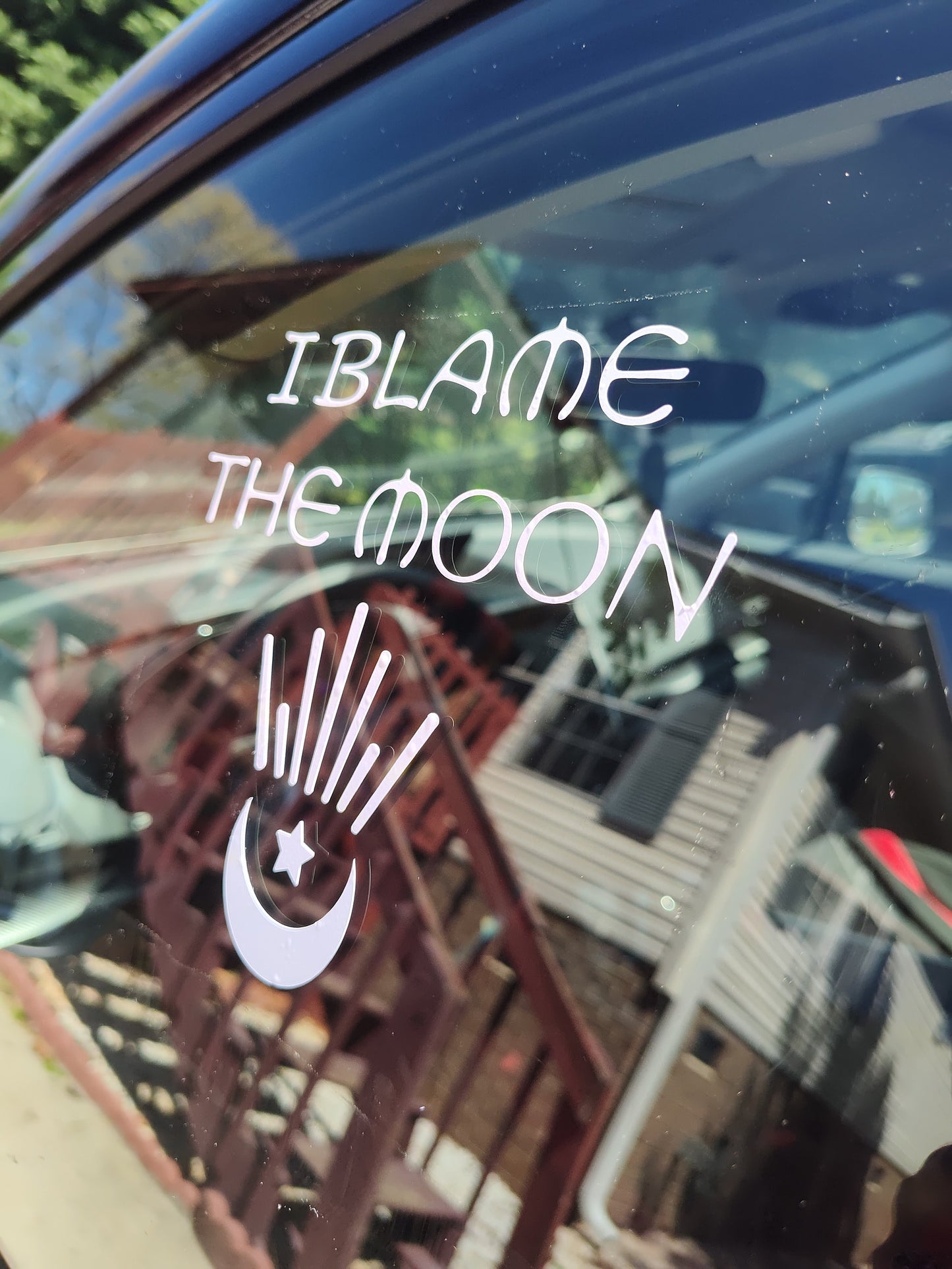 I Blame The Moon Decal - Vinyl Car - Waterproof Sticker for Windows, Bumpers Laptops - Durable Weatherproof Goth Sticker