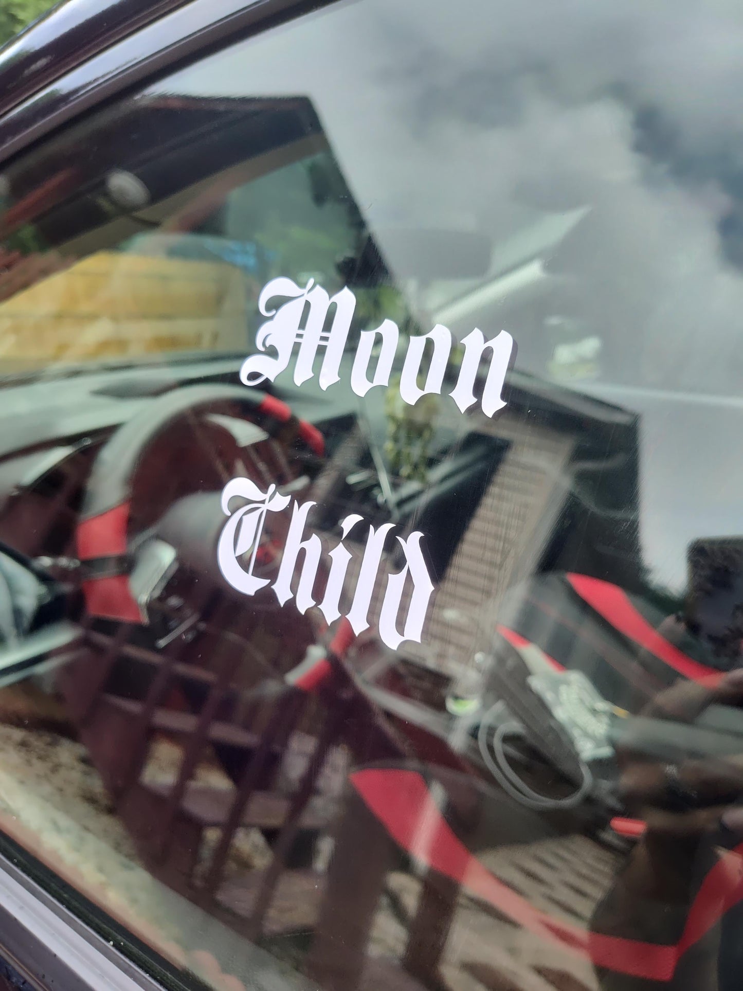 Moon Child Decal - Vinyl Car - Waterproof Sticker for Windows, Bumpers Laptops - Durable Weatherproof Goth Sticker Alt Car Decor