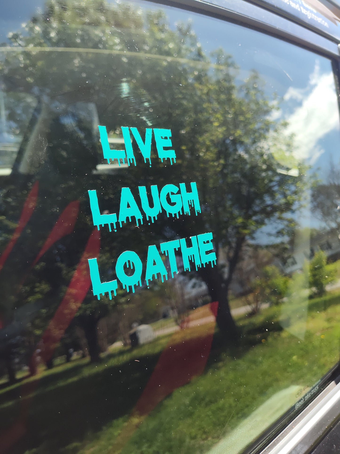 Live Laugh Loathe Decal - Vinyl Car - Waterproof Sticker for Windows, Bumpers Laptops - Durable Weatherproof Goth Sticker