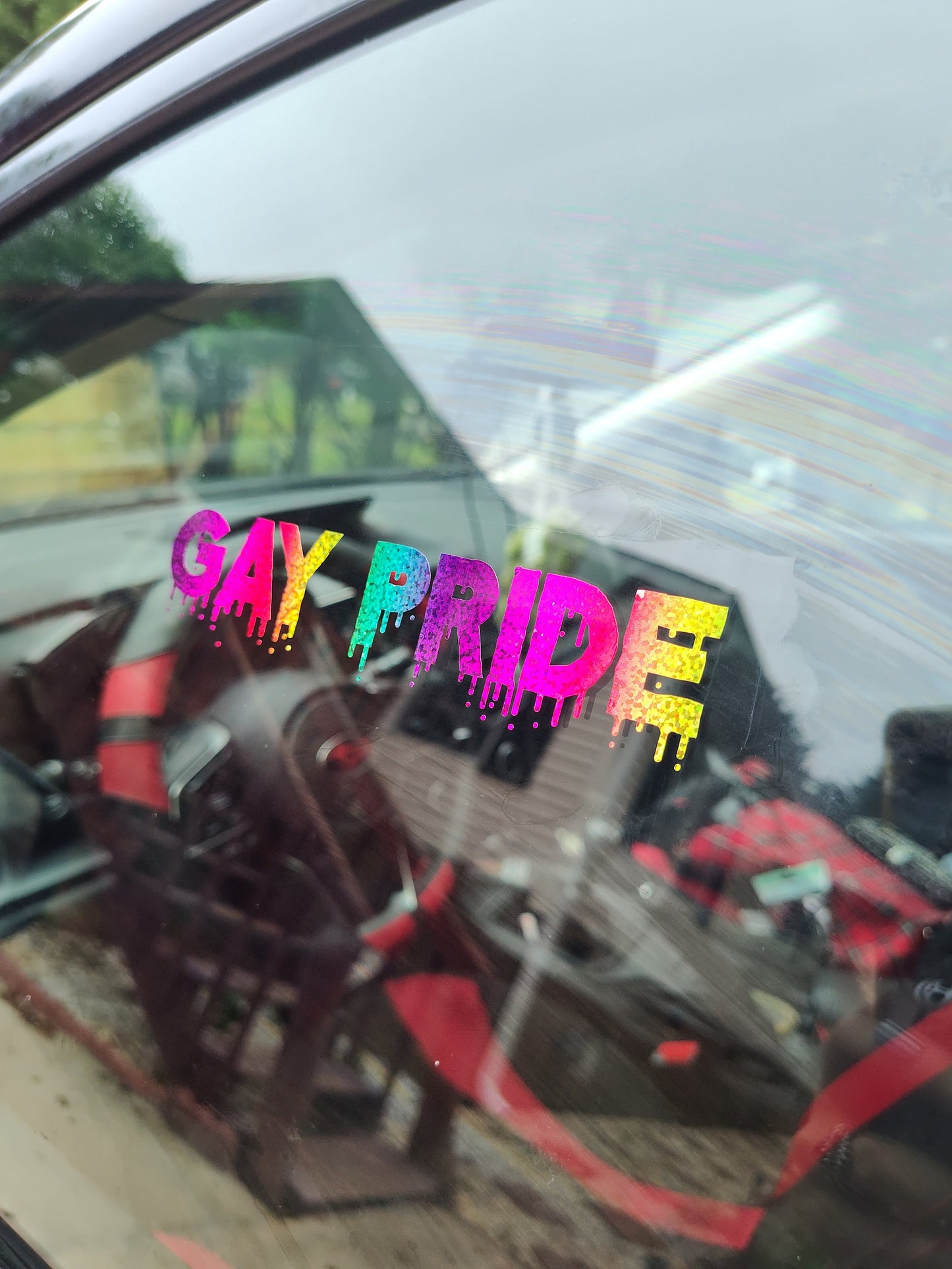 Gay Pride Decal - Vinyl Car - Waterproof Sticker for Windows, Bumpers Laptops - Durable Weatherproof Goth Car Accessories Rainbow Sticker