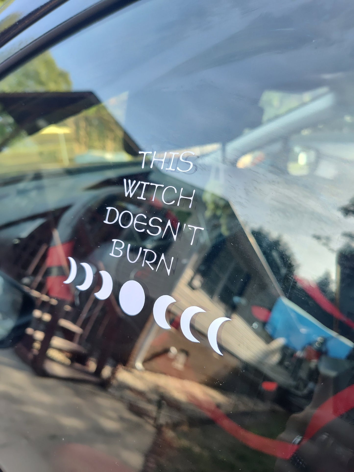 This Witch Doesn't Burn Decal - Vinyl Car - Waterproof Sticker for Windows, Bumpers Laptops - Durable Weatherproof Goth Sticker Wicca Decor