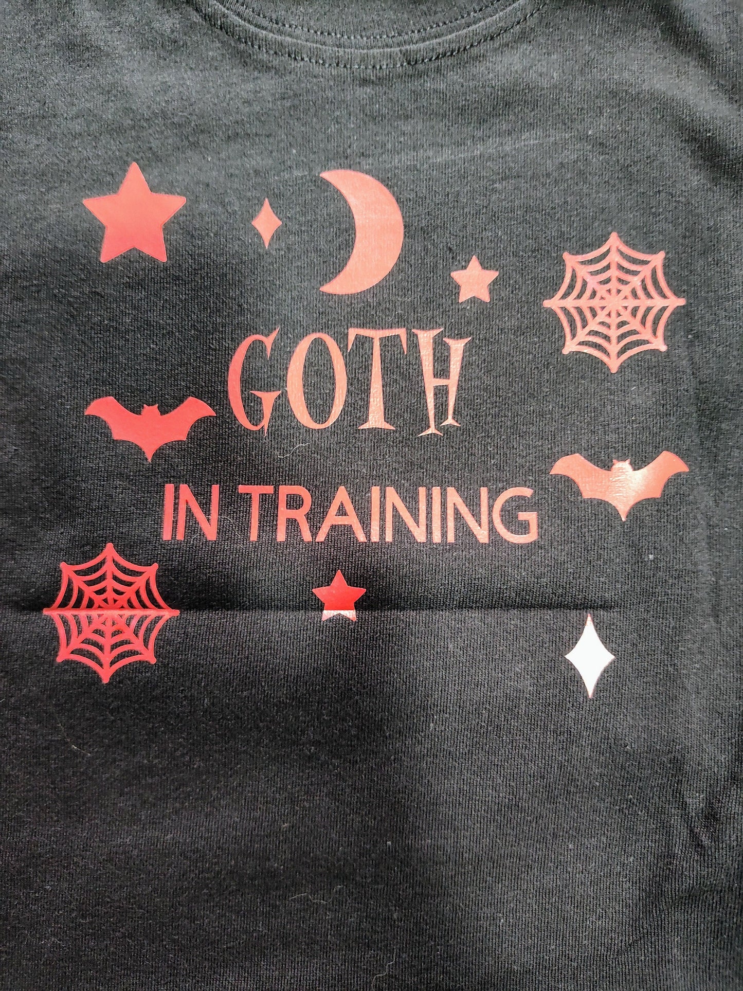 GOTH In Training Toddler Black and Red Shirt - Gothic baby clothes, Alternative Kids Graphic Tee, Alt Kid Tee, Dark Aesthetic Outfit