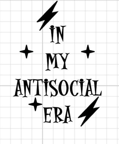 In My Antisocial Era Decal - Vinyl Car - Waterproof Sticker for Windows, Bumpers Laptops - Durable Weatherproof Goth Sticker