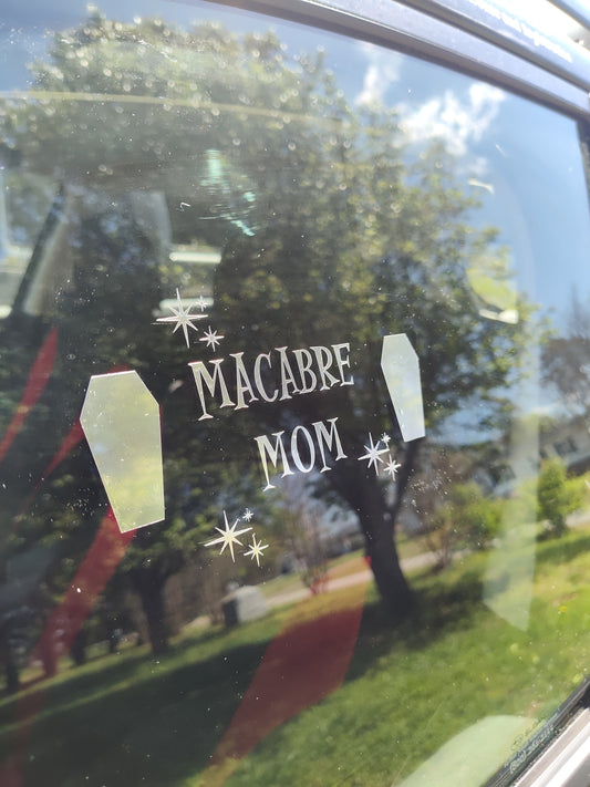 Macabre Mom Decal - Vinyl Car - Waterproof Sticker for Windows, Bumpers Laptops - Durable Weatherproof Goth Sticker