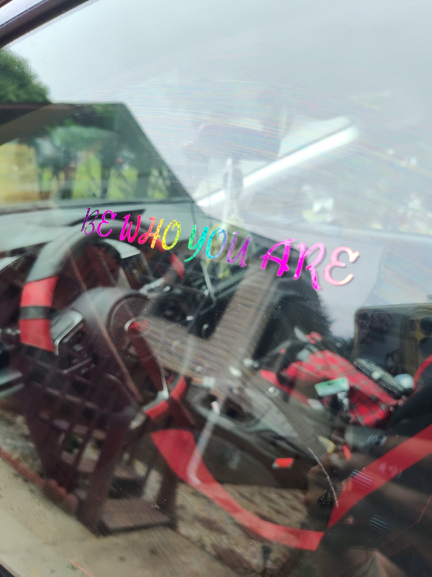 Be Who You Are Decal - Vinyl Car - Waterproof Sticker for Windows, Bumpers Laptops - Durable Weatherproof Goth Car Accessories Pride Sticker