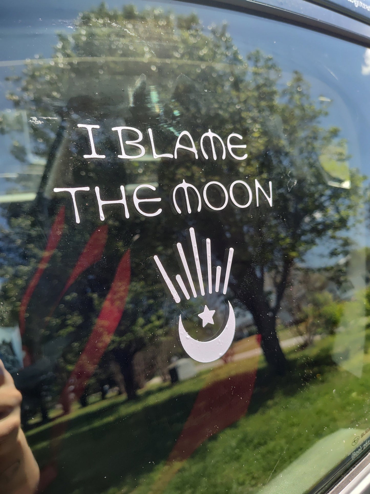 I Blame The Moon Decal - Vinyl Car - Waterproof Sticker for Windows, Bumpers Laptops - Durable Weatherproof Goth Sticker