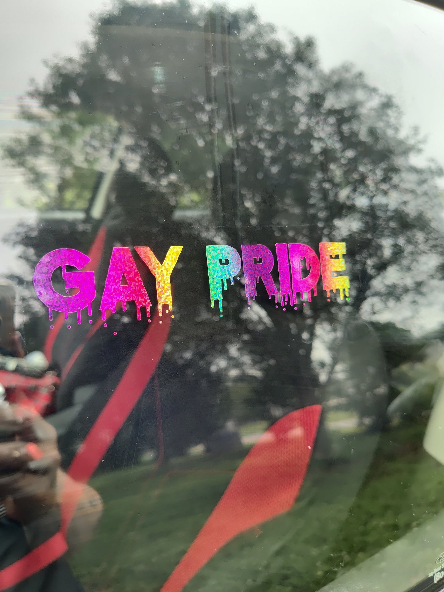 Gay Pride Decal - Vinyl Car - Waterproof Sticker for Windows, Bumpers Laptops - Durable Weatherproof Goth Car Accessories Rainbow Sticker