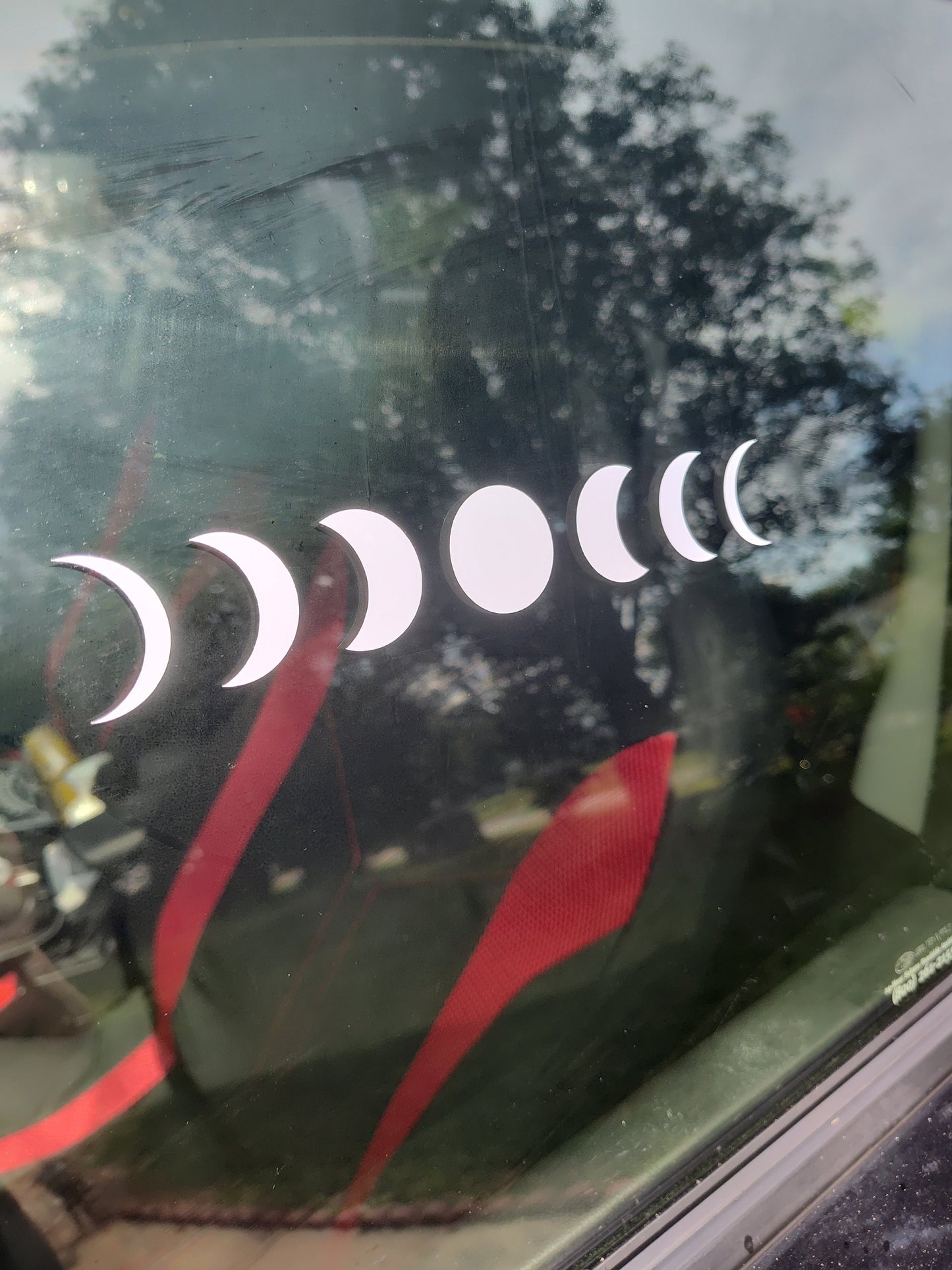 Moon Phases Decal - Vinyl Car - Waterproof Sticker for Windows, Bumpers Laptops - Durable Weatherproof Goth Car Accessories Celestial