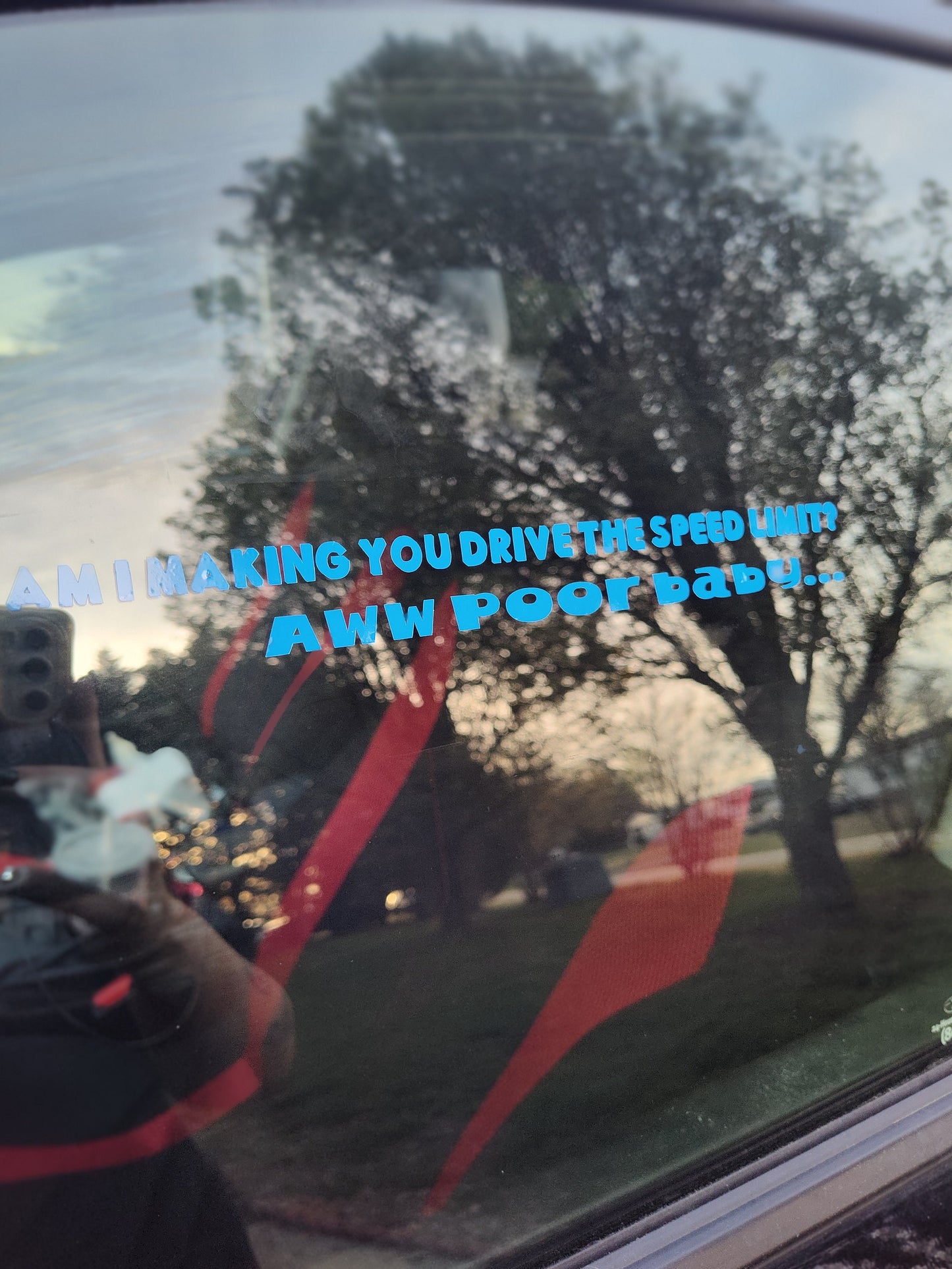 Am I Making You Drive The Speed Limit, Aww Poor Baby Decal - Vinyl Car - Waterproof Sticker for Windows, Bumpers Laptops - Weatherproof Car