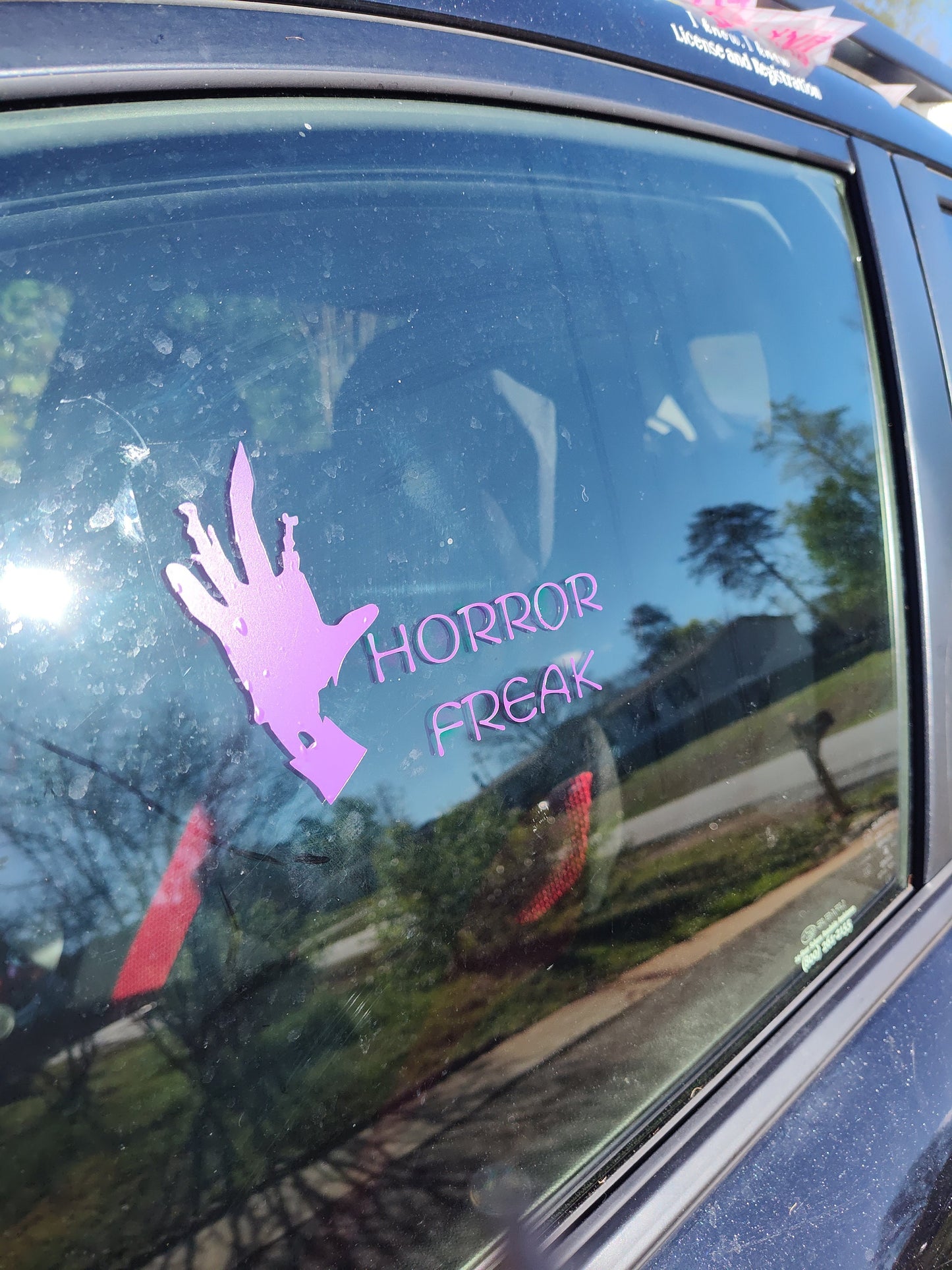 Horror Freak Decal - Vinyl Car - Waterproof Sticker for Windows, Bumpers Laptops - Durable Weatherproof Goth Sticker Zombie Hand