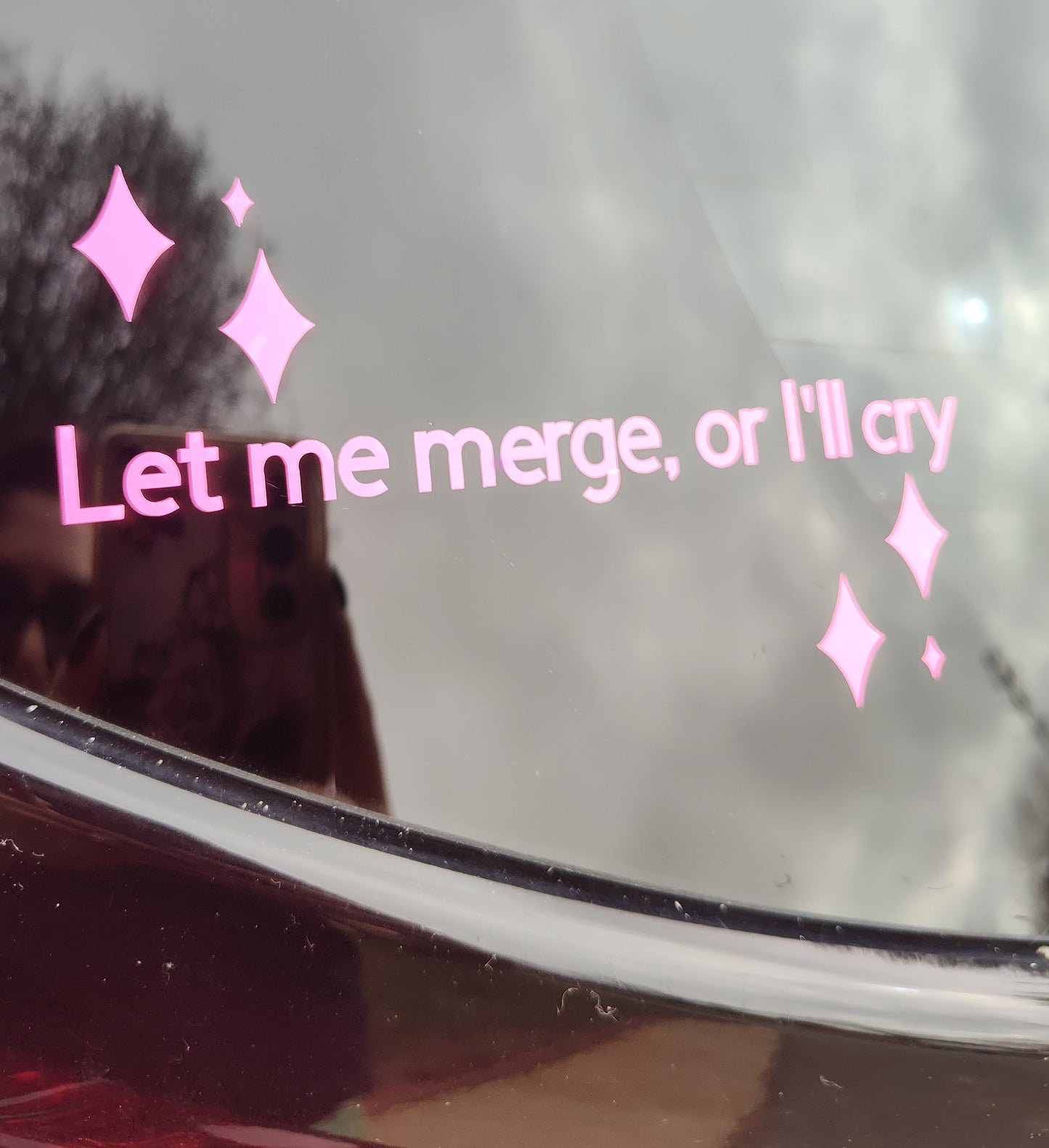 Let Me Merge Or I'll Cry Decal - Vinyl Car - Waterproof Sticker for Windows, Bumpers Laptops - Durable Weatherproof Sticker