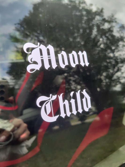 Moon Child Decal - Vinyl Car - Waterproof Sticker for Windows, Bumpers Laptops - Durable Weatherproof Goth Sticker Alt Car Decor
