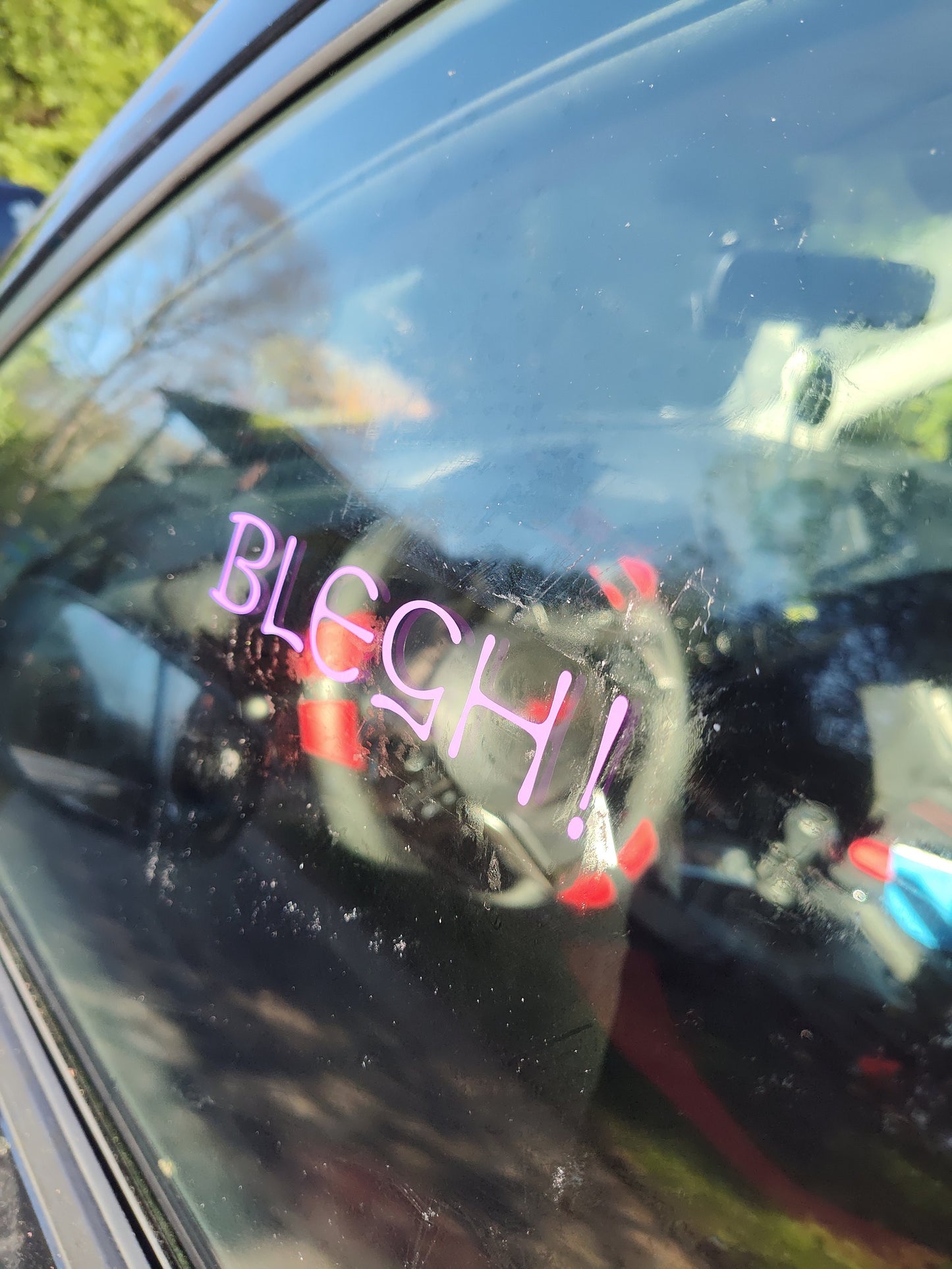 BLEGH Decal - Vinyl Car - Waterproof Sticker for Windows, Bumpers Laptops - Durable Weatherproof Goth Car Accessories Metal Music Decoration