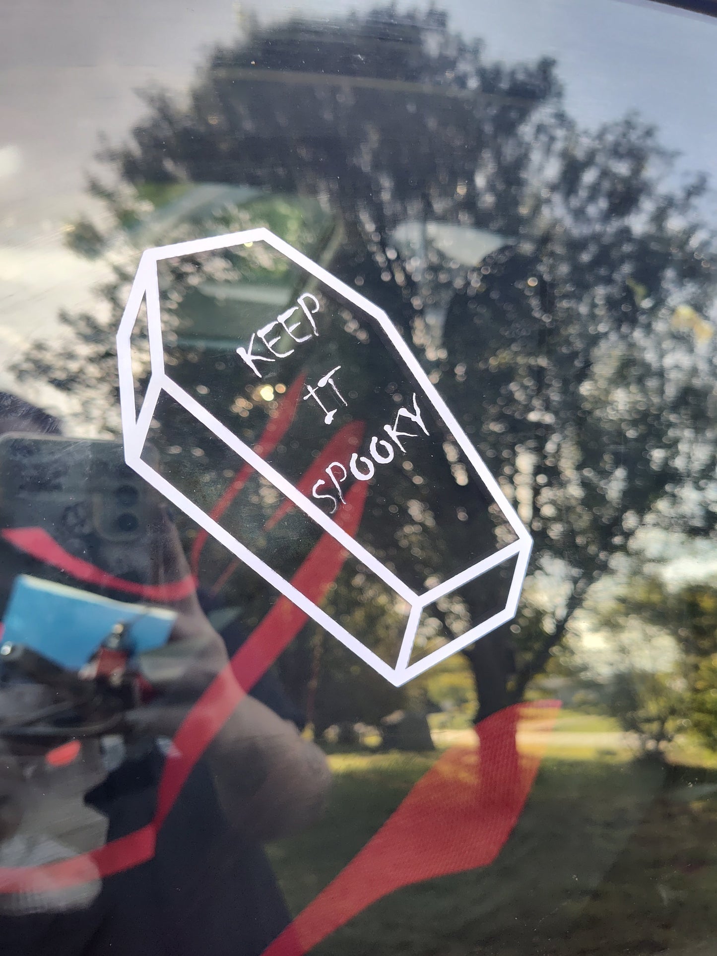 Keep It Spooky Decal - Vinyl Car - Waterproof Sticker for Windows, Bumpers Laptops - Durable Weatherproof Goth Car Accessories