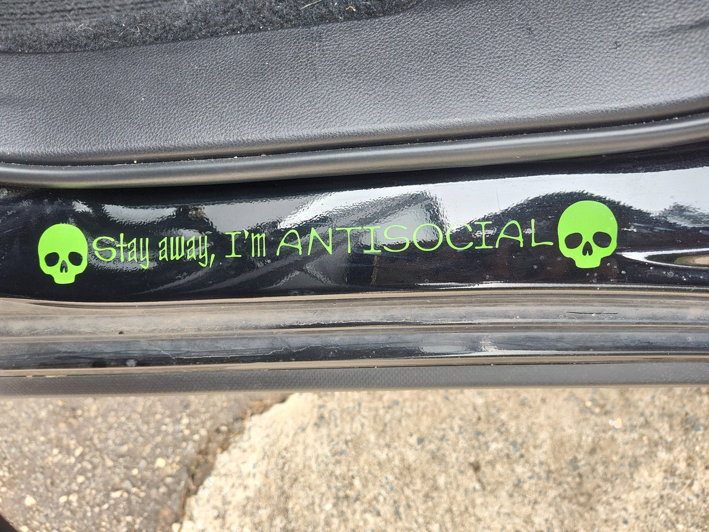 Stay Away, I'm Antisocial Decal - Vinyl Car - Waterproof Sticker for Windows, Bumpers Laptops - Durable Weatherproof Goth Car Accessories