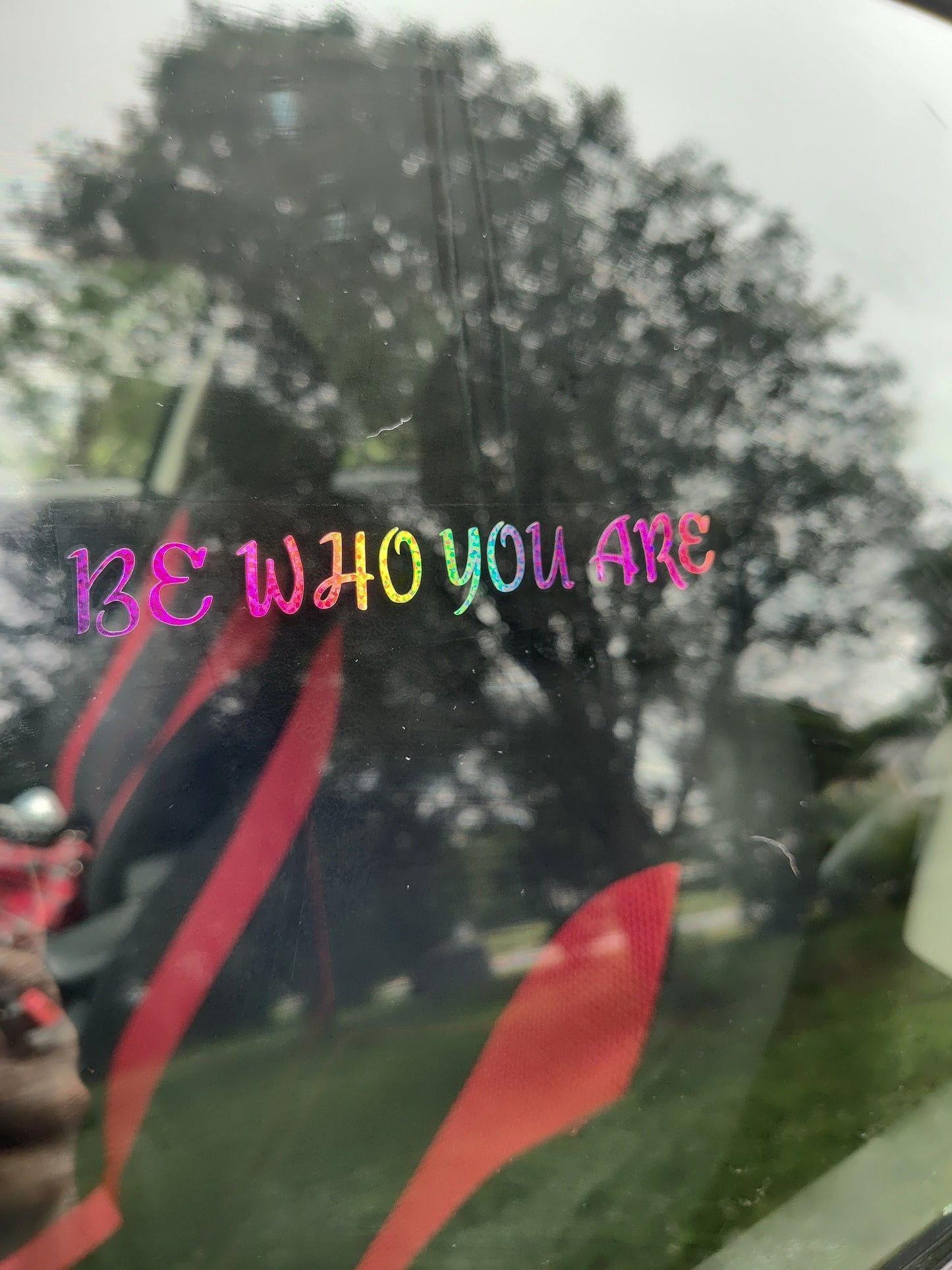 Be Who You Are Decal - Vinyl Car - Waterproof Sticker for Windows, Bumpers Laptops - Durable Weatherproof Goth Car Accessories Pride Sticker