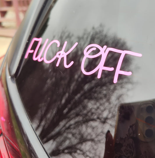 Fuck Off Decal - Vinyl Car - Waterproof Sticker for Windows, Bumpers Laptops - Durable Weatherproof Offensive Sticker